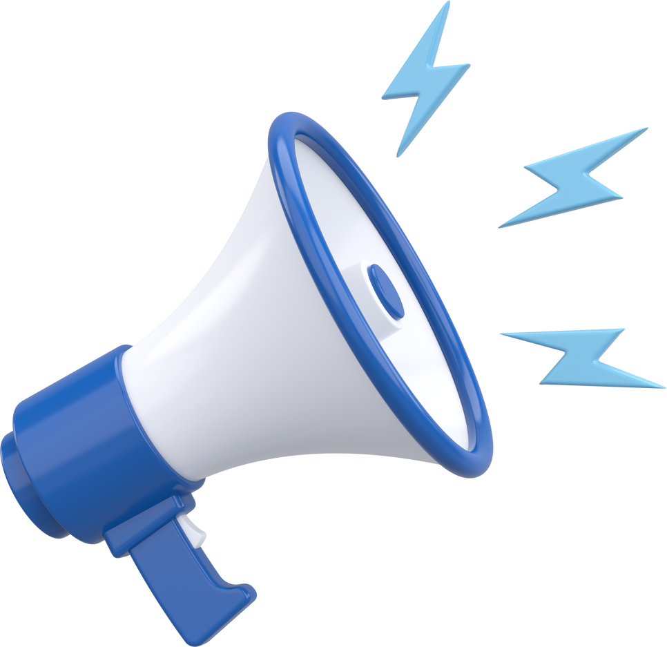 3D Magaphone. Announcement. 3D Illustration.